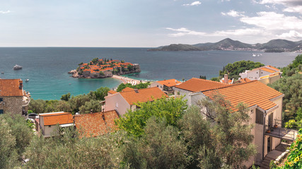 Naklejka na ściany i meble Sveti Stefan island in Montenegro