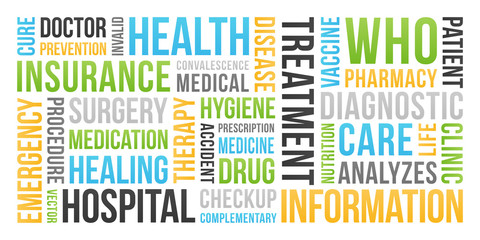 Health, insurance, medical - Word Cloud