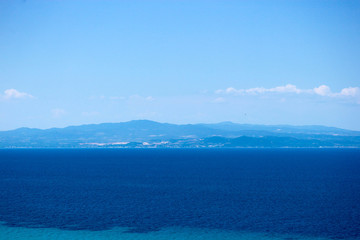 Amazing blue mediterranean landscape greek coast