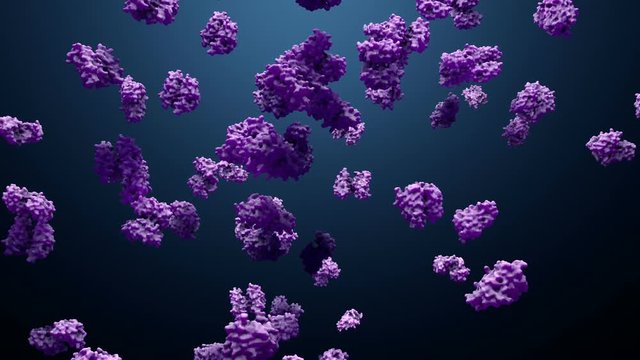 3d illustration proteins or enzymes