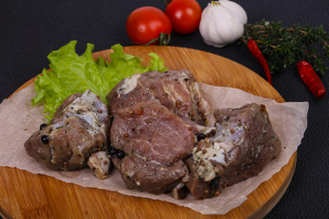Marinated pork meat ready for coocking