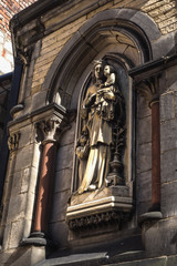 The statue of the Virgin Mary in the church