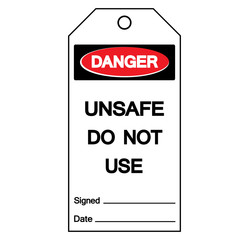 Danger Unsafe Do Not Use Tag Symbol Sign,Vector Illustration, Isolate On White Background  Label. EPS10