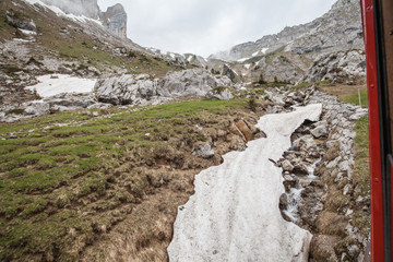 Pilatus is a mountain overlooking Lucerne in Central Switzerland, a popular route for tourists in summer.