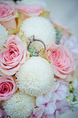 Flower bouquet with ring 