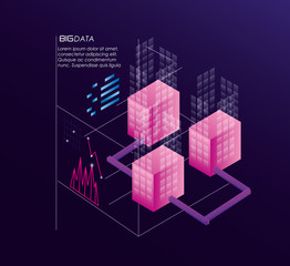 network servers with data center icons