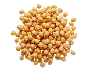 A pile of Chick Peas isolated on a white background.