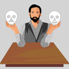 A man holding a mask