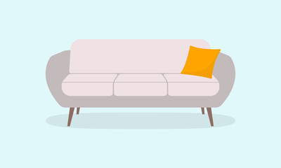 Sofa or Couch icon. Furniture for lounge or living room. Vector illustration.