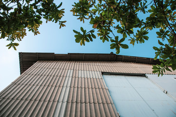 Corrugated plaster skin wall for a modern factory in Bangkok, Thailand.