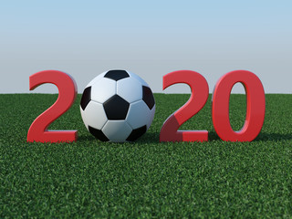 New Year 2020 Creative Design Concept with Football 