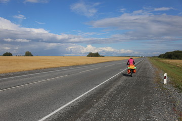 bicycle driving on the road