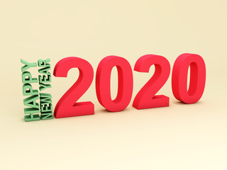 New Year 2020 Creative Design Concept - 3D Rendered Image