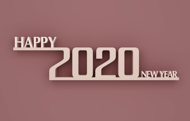 New Year 2020 Creative Design Concept - 3D Rendered Image