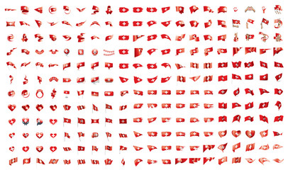 very big collection of vector flags of the Switzerland