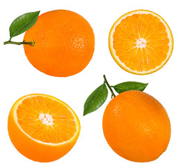 Green orange leaf isolated on white background with clipping path
