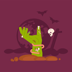 Green Zombie Hand Rising Out