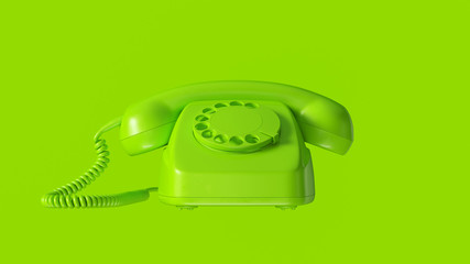 Lime Green Telephone 3d illustration 3d render