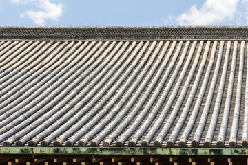 Chinese temple roof. Tiled Asian roof.