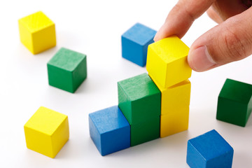 Obraz premium カラーブロック 成功イメージ Color block success image