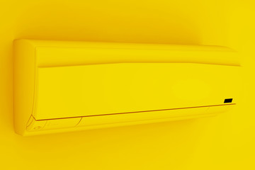 Yellow Office Air Conditioner. 3D illustration