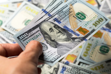 Many US dollars bank notes isolated