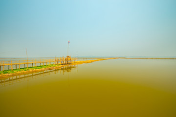 A bridge made of bamboo.11