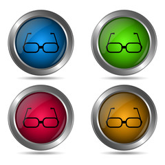 Glasses icon. Set of round color icons.