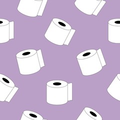 paper towel icon pattern seamless background. Editable outline paper towel icon.