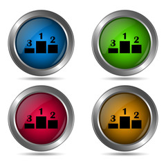 Obraz premium Pedestal icon. Set of round color icons.