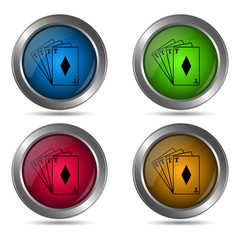 Poker icon. Set of round color icons.