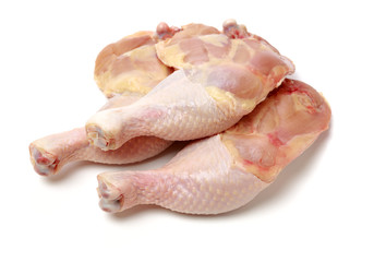 Chicken legs on white background