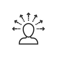 Mind awareness icon in flat style. Idea human vector illustration on white isolated background. Customer brain business concept.