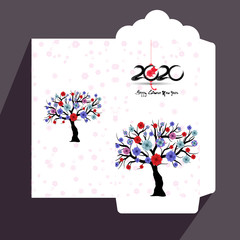Chinese New Year red envelope flat icon, year of the rat 2020