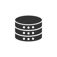 Data center icon in flat style. Server vector illustration on white isolated background. Security business concept.