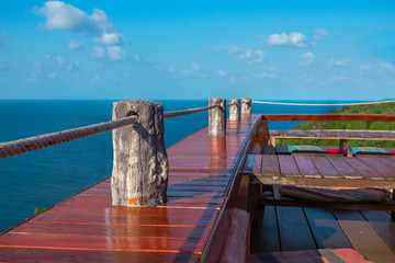 Nice sea from viewpoint on the top of mountain Phangan Island.