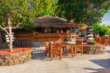 Beach bar at tropical island, Luxury beach resort