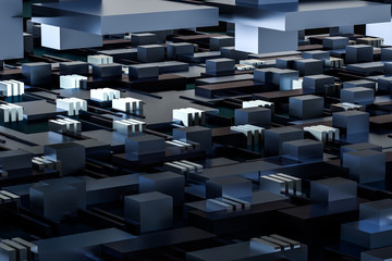 Obraz premium 3d rendering, cubes board space, fantasy world
