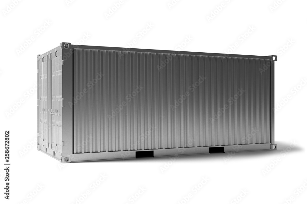 Aufkleber mock up of a container on a dock - 3d rendering