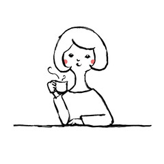 コーヒーを飲む女性