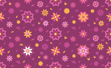 Lotus Flower Seamless Pattern Background