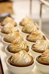  mini cake on plate for catering
