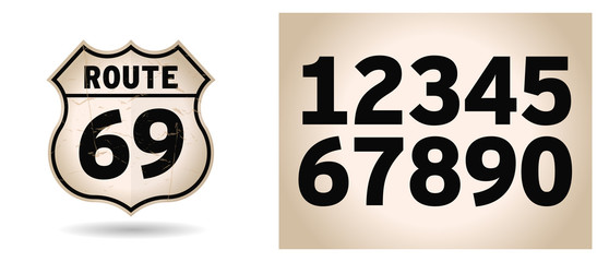 US Route shield with numbers separated	