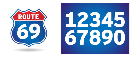US Route shield with numbers separated 