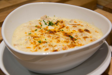  lasagna Spanish in white dish