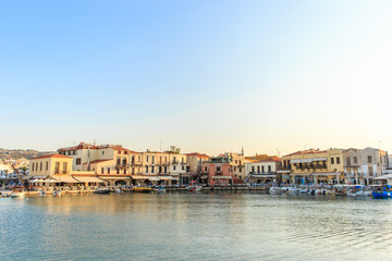 Obraz premium The old venetian port in Rethymno, Crete island, Greece
