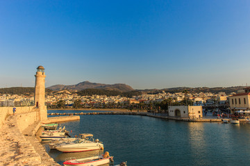 The old venetian port in Rethymno, Crete island, Greece