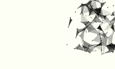 Abstract futuristic background with dots and lines. Vector illustration. Scientific and technological concept, molecular particles and atoms. Big data digital. Polygonal structure.