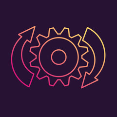 Loading icon.Refresh operation.Flat line art vector.Download sign.