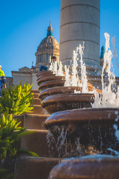 Placa de Ispania (The National Museum) in Barcelona, Spain,2019